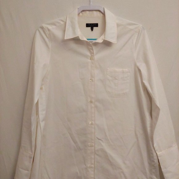 Rag and Bone womens white button down long sleeve dress shirt SP - Picture 4 of 12